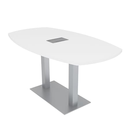 Skutchi Designs 33.5 in W, 69.5 in L, 29 in H, Engineered Wood Top, White HAR-ABOT-34X70-DOU-ELEC-XD09